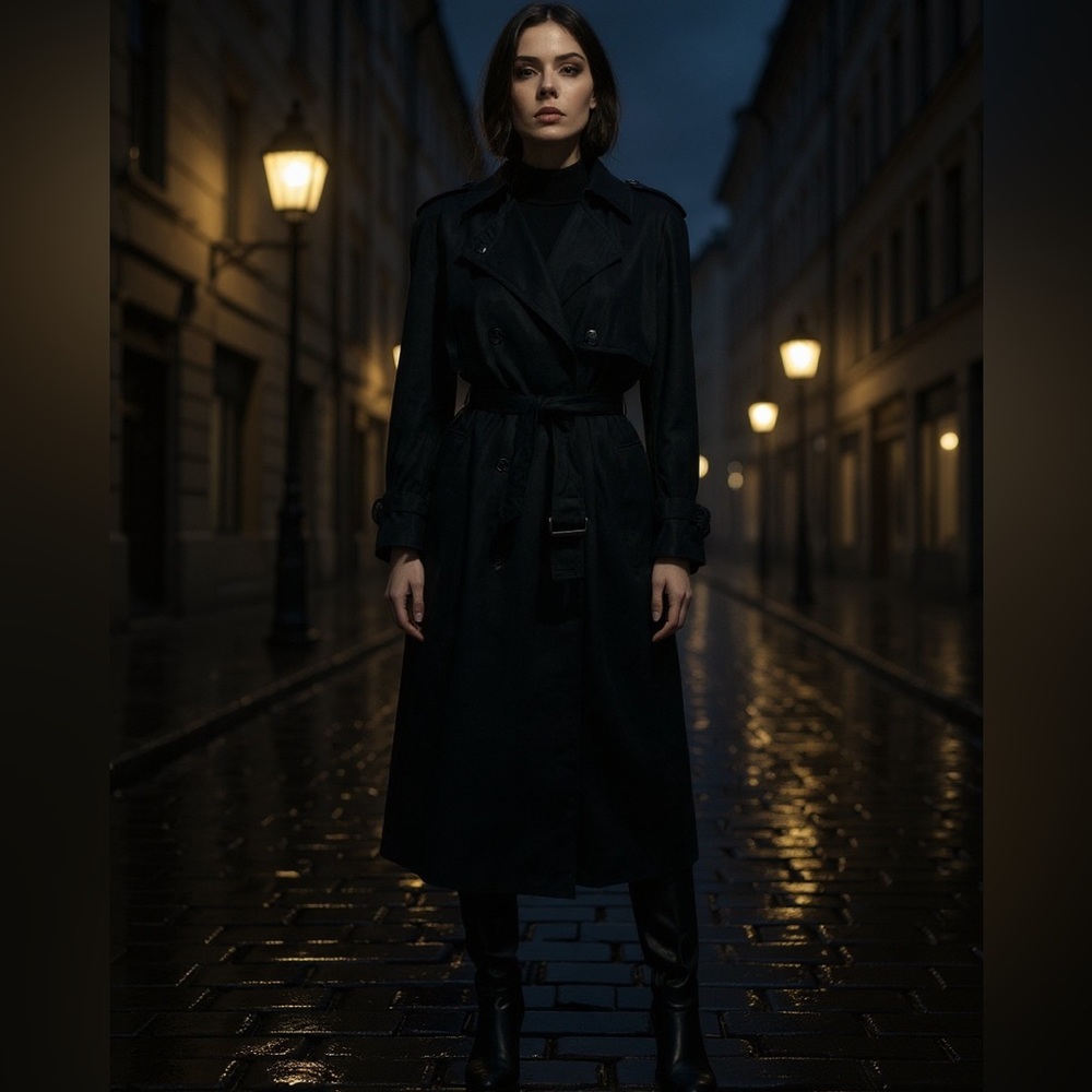 Neiman Marcus Classic Black trench Coat